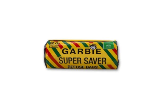 Garbie Black Super Savers Refuse Bags on Roll Durable Black Refuse Liners - 20s x 25