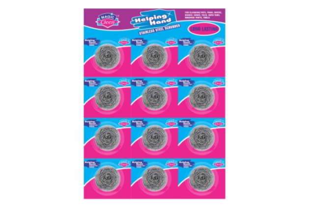Magic Cleen Helping Hand Scrubber 10 gm – Rust-Proof Stainless Steel Scrubber x 90