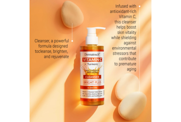 Dermatouch® Vitamin C + Turmeric Cleanser 8 oz – Brightening & Anti-Aging Face Cleanser x 45