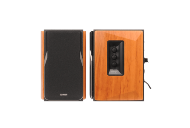 Edifier R1380DB Professional Bookshelf Speakers - 42W Bluetooth Wooden Enclosure - Brown x 2