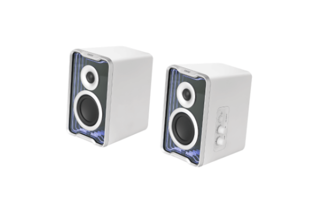 Edifier QR30 2.0 Desktop Active Speaker 30W RMS Bluetooth V5.4, USB-A AUX, RGB Lights - White x 4