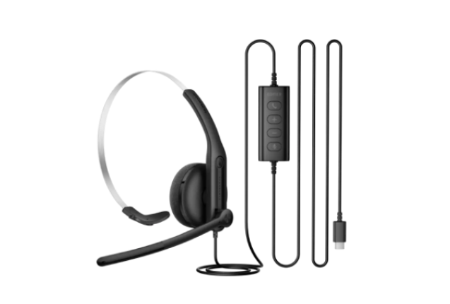 Edifier CC100 Wired Mono Headset with AI Noise-Canceling Mic - Black x 2