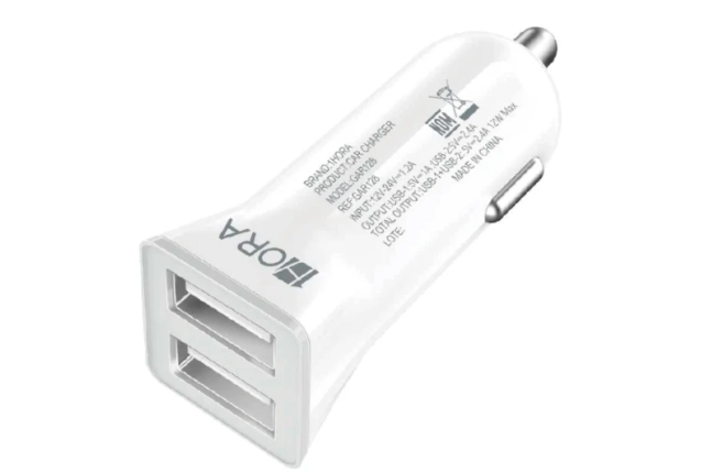 1hora GAR128 12W USB Car Charger – Compact & Fast Charging Adapter