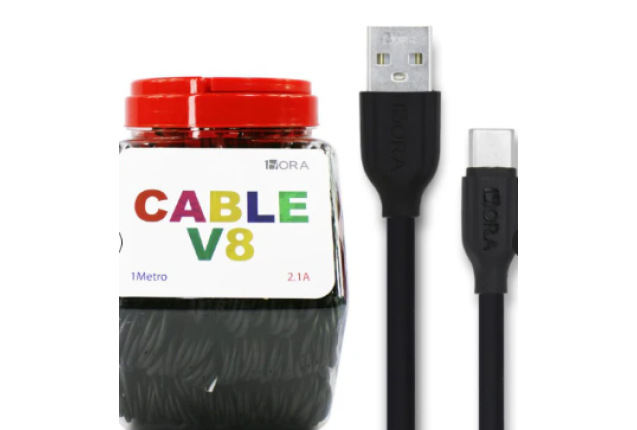 Cable cargador USB V8 1HORA CAB242 1m 2.1A original