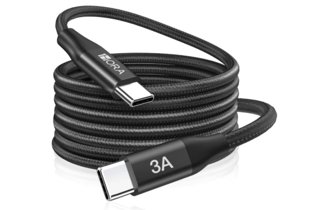 1hora CAB267 2M USB-C to USB-C Braided Cable – Durable & Fast Charging