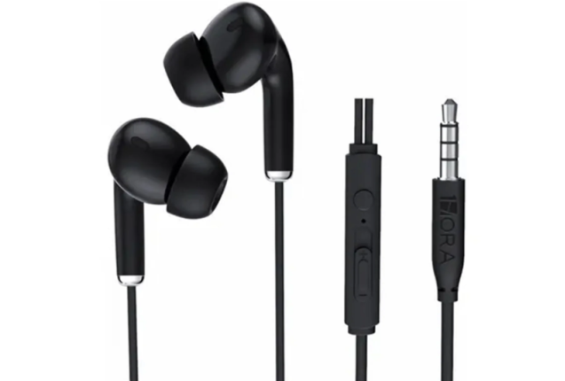 1hora AUT123 Wired In-Ear Headphones with Mic – Clear Sound & Call Control