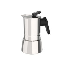 Pedrini Steel Moka Pot 2 Cups Stainless Steel Induction Stovetop Coffeemake