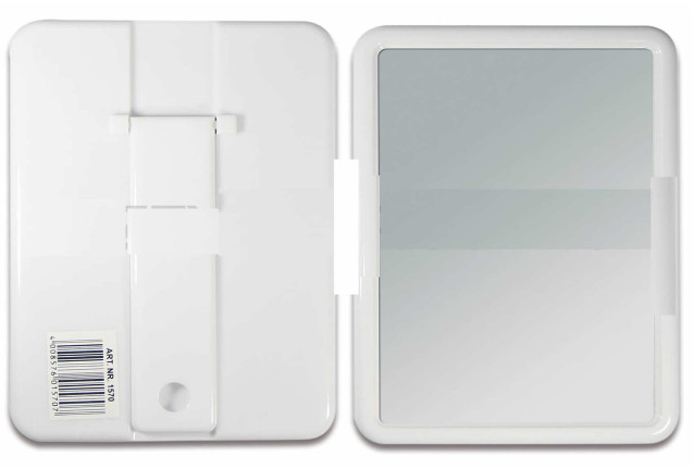 Compact Standing Mirror – White (13 x 18 cm) x 8