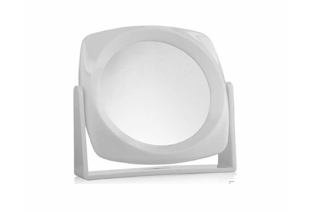 Titania's Cosmetic Mirror – White, Double Magnifying x 6