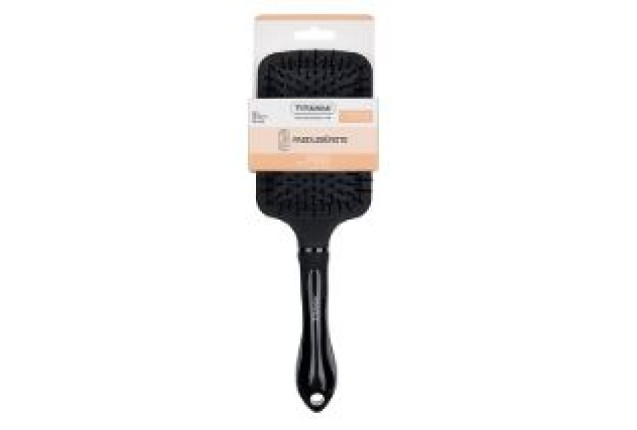 Flex Paddle Hair Brush – Black Plastic (26 cm) x 6