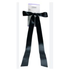 Black Satin Bow Barrette Clip 