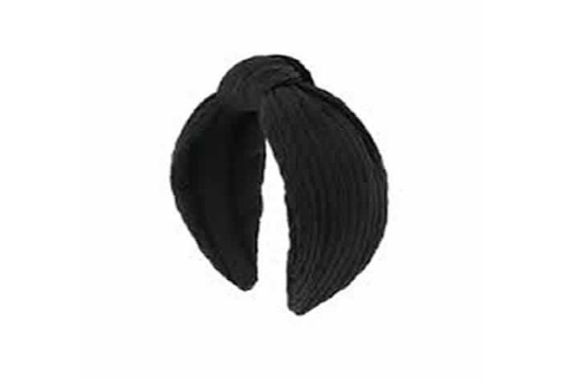 Black Velvet Headband – Padded & Texturised x 6