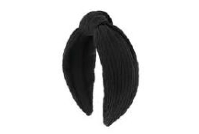 Black Fabric Headband with Structured Knot x 6