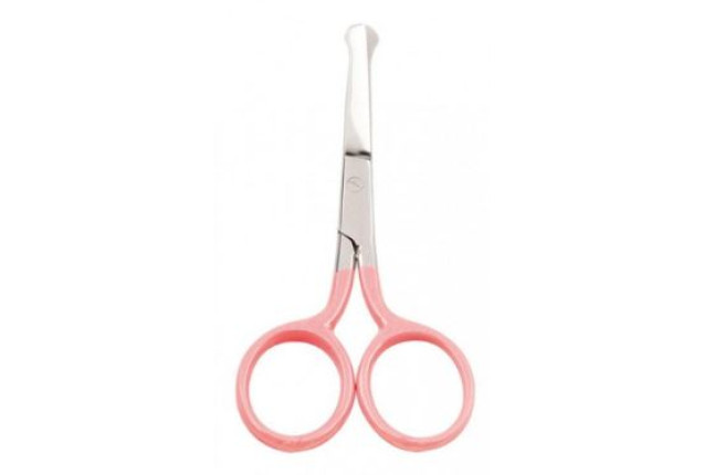 Baby scissors lacquered handles in blue and pink x 24