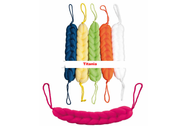 Shower Sponge Pouf & Massage Strap x 12