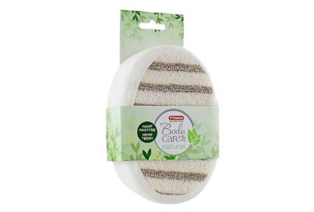 Bath and Massage Sponge – Oval Hemp & Terry (10 x 15 x 5 cm) x 12