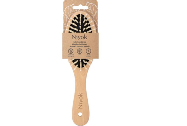 Niyok Wooden Hairbrush – Small | Gentle Detangling & Hair Care