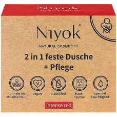 Niyok Solid Shower Bar + Moisturiser Intense Red – 80g