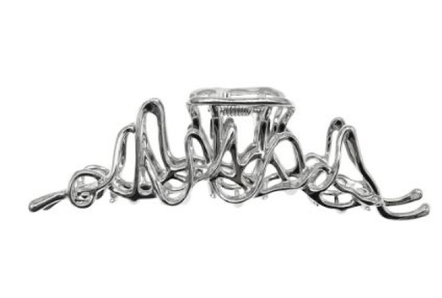 Metal Silver Claw Clip – Wild Waves, 11 cm x 6