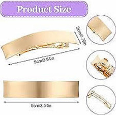 Elegant Gold Barrette Clip – 5.5 cm Metal Hair Accessory x 6
