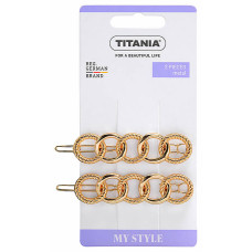 Hair Clips Metal "Chain" Gold – 7 cm (2 Pieces) x 6