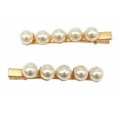 Elegant Hair Clip Metal Gold with Pearls
