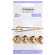 Hair Slides Metal Mix Heart Gold (2pcs) x 6