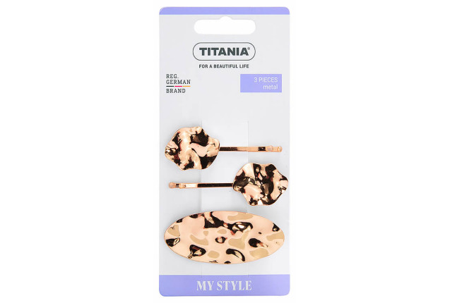 Elegant Hair Slides – Metal Mix Gold (3pc) x 6