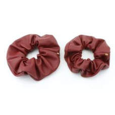 Titania Brown PU Leather Scrunchie – 1 PC x 6