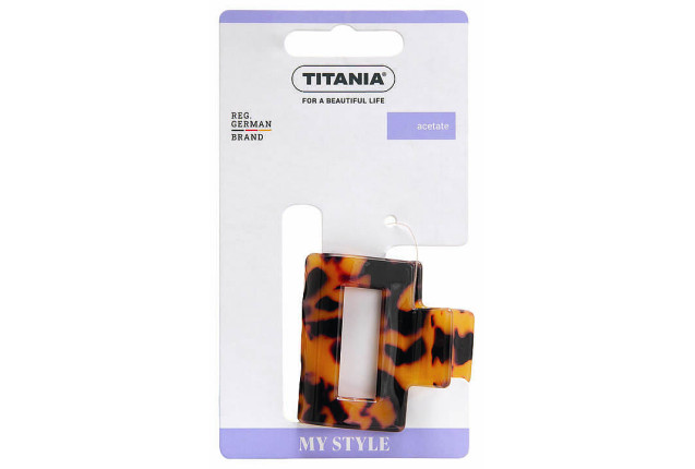 Claw Clip Acetate Squared Brown Black – 5 cm x 6