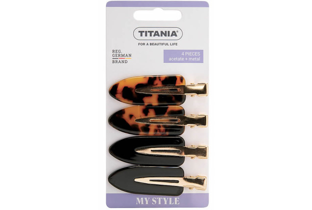 Hair Clips Pin Curl – Acetate Brown & Black x 6
