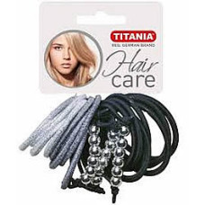 Titania Black Hair Elastics – "Flower/Balls" Design x 6