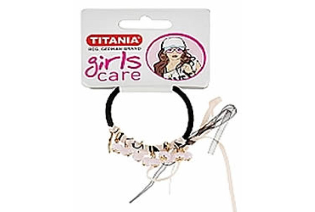 Titania Black Hair Elastics – "Leaf/Loop/Balls" x 6
