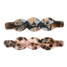 Hair Slides Acetate – Pink-Brown & B