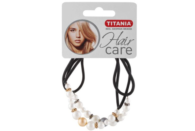 White Hair Elastics with Balls – 1 pc. x 6