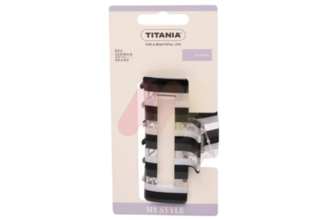 Titania Claw Clip with Black Stripes – 9.5cm x 6