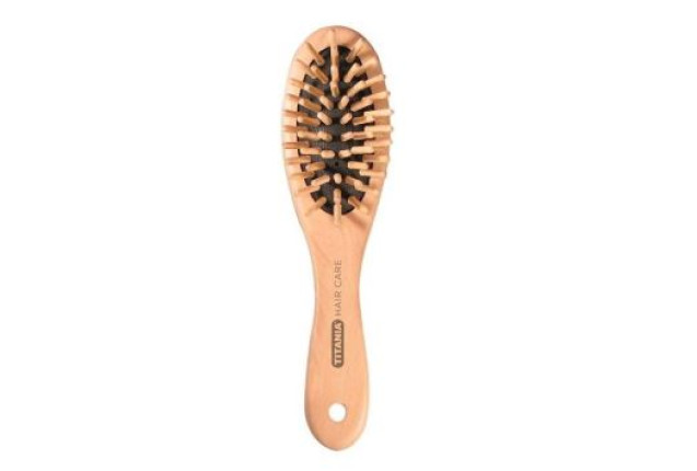 Universal Wooden Hair Brush with Wood Bristles (18 cm) x 12