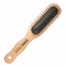 Wire Massage Brush – Wood, Angular, 7 Rows (22 cm) x 12
