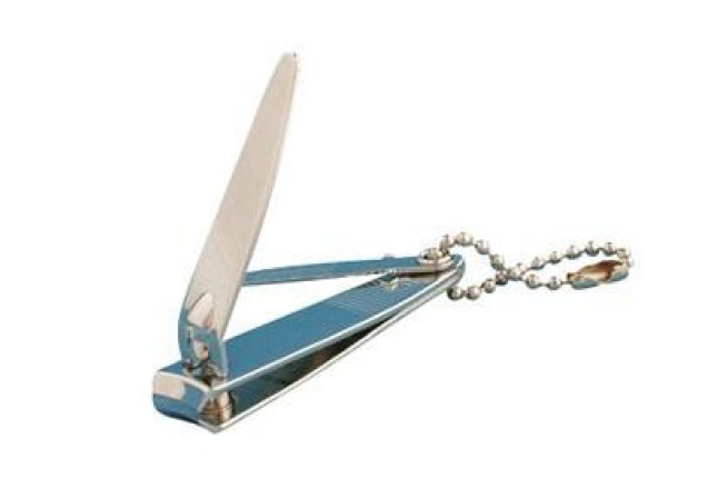 Nail clipper with file, small with chain, chromium-plated (approx. 5.3 cm) x 24