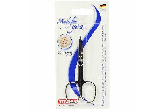 Solingen nail scissors, top quality, on blister card (approx. 9.5 cm) x 24