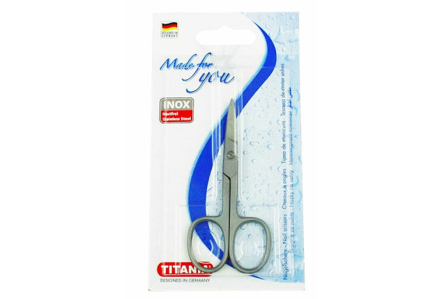 Cuticle scissors, tower pointed, approx. 9 cm, 3.5“, high-grade steel with adjustment screw x 24