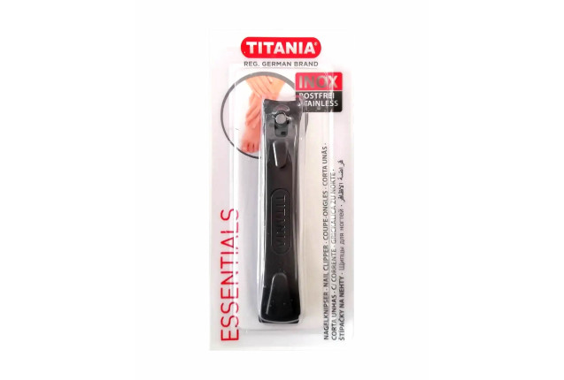 Nail clipper big, approx. 8.5 cm, ergonomically formed, high-grade steel, stainless, on blister card x 24