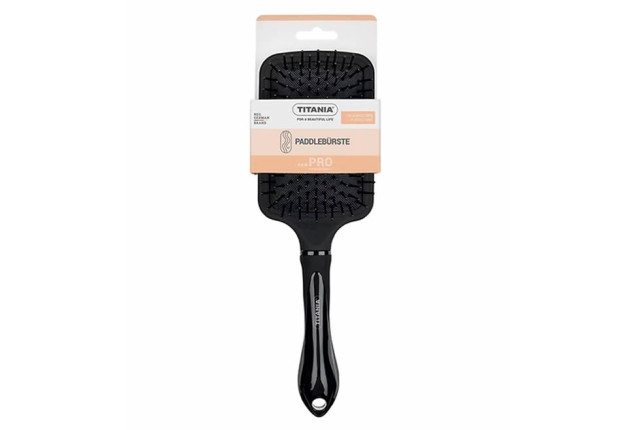 Paddle Brush – 24.5 cm, Nylon Pins, Black Apricot x 12