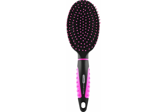 Universal Brush Oval – Black/Pink, Nylon Pins (24.5 cm) x 12