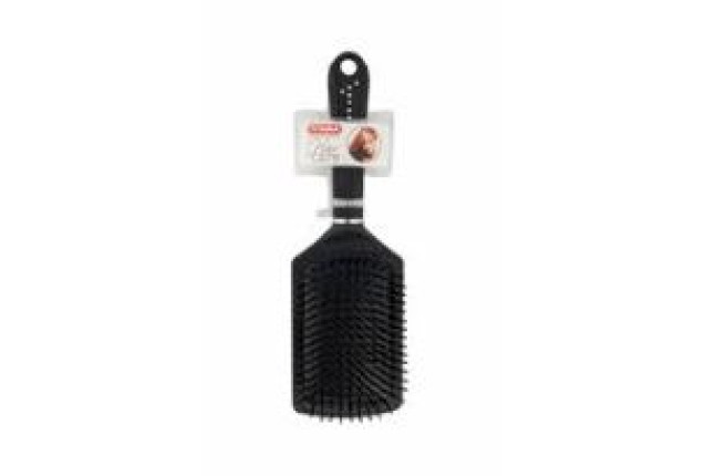 Luxury Paddle Brush | Black Satin with Rhinestones (26 cm) x 12