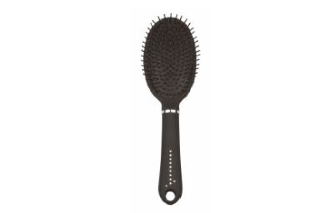 Universal Brush, Oval, Black Satin Surface, Studded with Rhinestones (approx. 25 cm) x 12