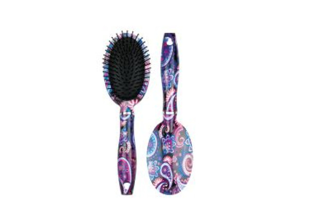 Universal Brush – Paisley Design Oval Hair Brush (25 cm) x 12