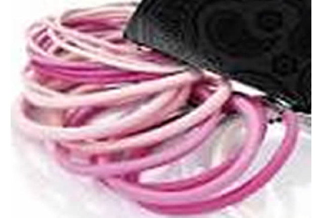 Durable Hair Elastics – 9 pcs., Pink & Purple x 6