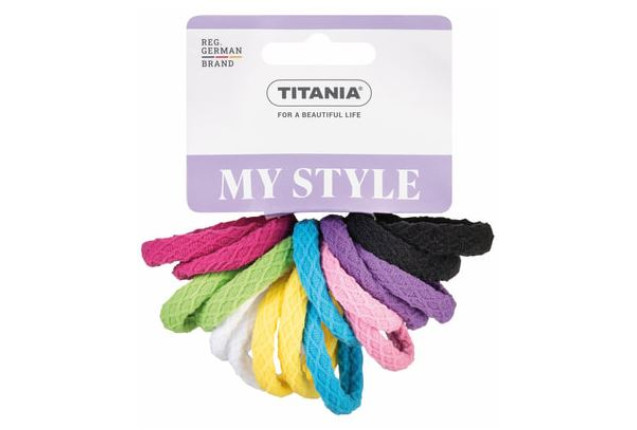 Terry Ponyholder "Diamond" – Hair Elastics Assorted Colors (16 pcs) x 6