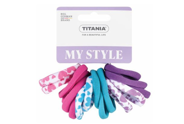 Terry Ponyholder "Mix/Hearts" – Colorful Hair Accessories (16 pcs) x 6